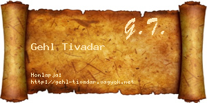 Gehl Tivadar névjegykártya