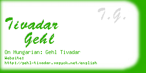 tivadar gehl business card